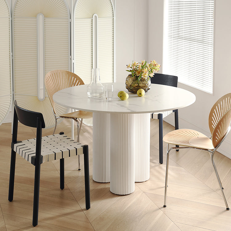 35.4-inch Round 3 Legs Three-Color Table Simplicity Style with Solid Wood Clearhalo ' dining_table' 'Dining Tables & Seating' 'Dining Tables' 'furn' 'furn_dining_table' 'Furniture' 'furniture_dining_table' 'Kitchen & Dining Furniture' 'kitchen&dining_furn' 'kitchen' 'kitchen_dining_table' 4196217