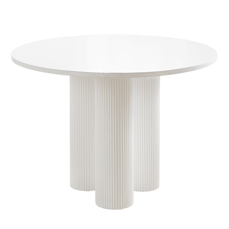 35.4-inch Round 3 Legs Three-Color Table Simplicity Style with Solid Wood White Without Chairs Clearhalo ' dining_table' 'Dining Tables & Seating' 'Dining Tables' 'furn' 'furn_dining_table' 'Furniture' 'furniture_dining_table' 'Kitchen & Dining Furniture' 'kitchen&dining_furn' 'kitchen' 'kitchen_dining_table' 4196219