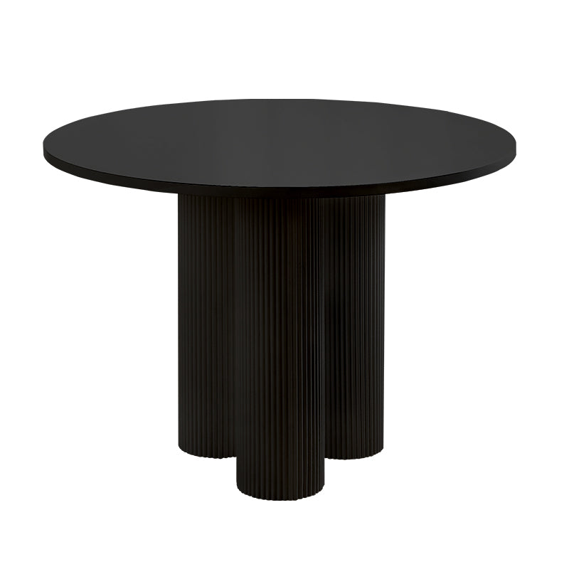 35.4-inch Round 3 Legs Three-Color Table Simplicity Style with Solid Wood Black Without Chairs Clearhalo ' dining_table' 'Dining Tables & Seating' 'Dining Tables' 'furn' 'furn_dining_table' 'Furniture' 'furniture_dining_table' 'Kitchen & Dining Furniture' 'kitchen&dining_furn' 'kitchen' 'kitchen_dining_table' 4196225