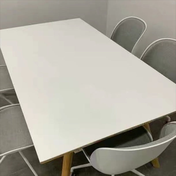 Rectangle Minimalist Dining Table Two-Color Fixed Table with Solid Wood Clearhalo ' dining_table' 'Dining Tables & Seating' 'Dining Tables' 'furn' 'furn_dining_table' 'Furniture' 'furniture_dining_table' 'Kitchen & Dining Furniture' 'kitchen&dining_furn' 'kitchen' 'kitchen_dining_table' 4196245