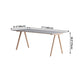Rectangle Minimalist Dining Table Two-Color Fixed Table with Solid Wood Clearhalo ' dining_table' 'Dining Tables & Seating' 'Dining Tables' 'furn' 'furn_dining_table' 'Furniture' 'furniture_dining_table' 'Kitchen & Dining Furniture' 'kitchen&dining_furn' 'kitchen' 'kitchen_dining_table' 4196251