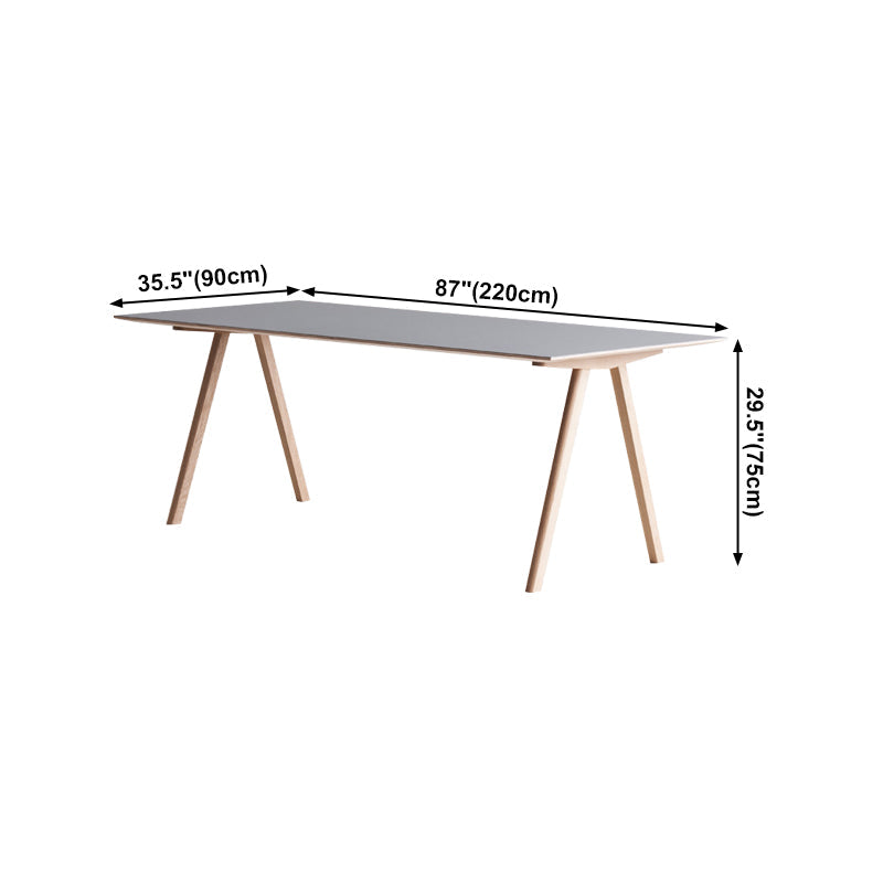 Rectangle Minimalist Dining Table Two-Color Fixed Table with Solid Wood Clearhalo ' dining_table' 'Dining Tables & Seating' 'Dining Tables' 'furn' 'furn_dining_table' 'Furniture' 'furniture_dining_table' 'Kitchen & Dining Furniture' 'kitchen&dining_furn' 'kitchen' 'kitchen_dining_table' 4196253