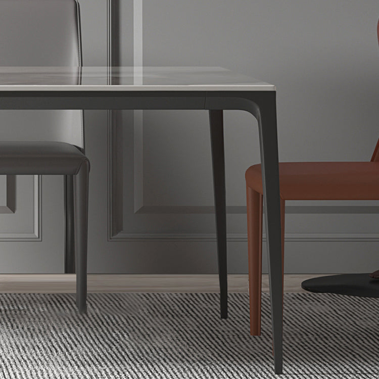 Sintered Stone Dining Table Contemporary Style 4 Legs Rectangle Table for Home Clearhalo ' dining_table' 'Dining Tables & Seating' 'Dining Tables' 'furn' 'furn_dining_table' 'Furniture' 'furniture_dining_table' 'Kitchen & Dining Furniture' 'kitchen&dining_furn' 'kitchen' 'kitchen_dining_table' 4196260