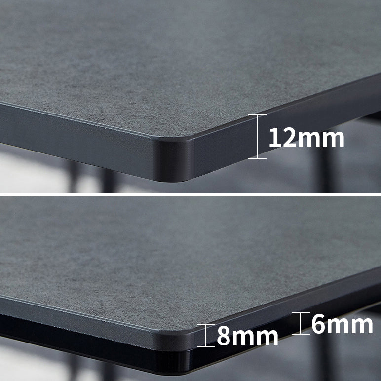 Extendable Industrial Sintered Stone Table Rectangle Dining Table with Double Pedestal Clearhalo ' dining_table' 'Dining Tables & Seating' 'Dining Tables' 'furn' 'furn_dining_table' 'Furniture' 'furniture_dining_table' 'Kitchen & Dining Furniture' 'kitchen&dining_furn' 'kitchen' 'kitchen_dining_table' 4196288