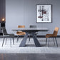 Extendable Industrial Sintered Stone Table Rectangle Dining Table with Double Pedestal Clearhalo ' dining_table' 'Dining Tables & Seating' 'Dining Tables' 'furn' 'furn_dining_table' 'Furniture' 'furniture_dining_table' 'Kitchen & Dining Furniture' 'kitchen&dining_furn' 'kitchen' 'kitchen_dining_table' 4196294
