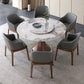Modern Sintered Stone Dining Table Round Table with Wooden Pedestal for Restaurant Clearhalo ' dining_table' 'Dining Tables & Seating' 'Dining Tables' 'furn' 'furn_dining_table' 'Furniture' 'furniture_dining_table' 'Kitchen & Dining Furniture' 'kitchen&dining_furn' 'kitchen' 'kitchen_dining_table' 4196317