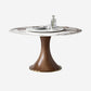 Modern Sintered Stone Dining Table Round Table with Wooden Pedestal for Restaurant Clearhalo ' dining_table' 'Dining Tables & Seating' 'Dining Tables' 'furn' 'furn_dining_table' 'Furniture' 'furniture_dining_table' 'Kitchen & Dining Furniture' 'kitchen&dining_furn' 'kitchen' 'kitchen_dining_table' 4196326