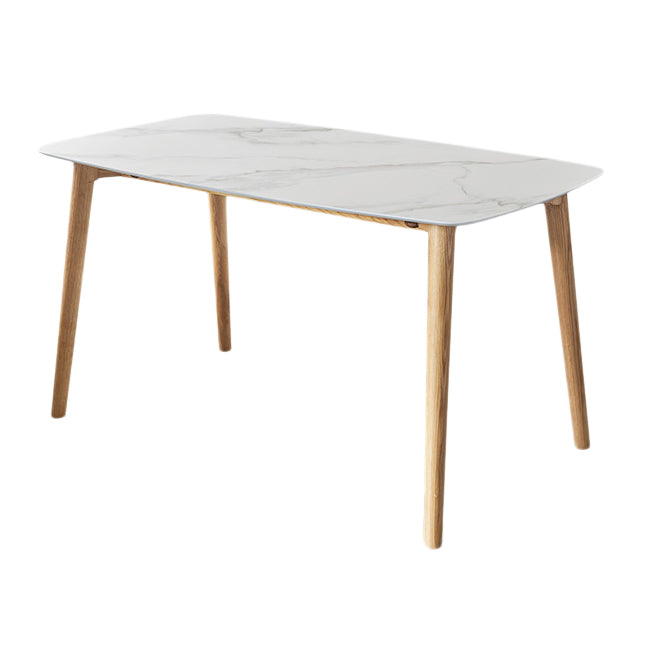 Contemporary Sintered Stone Top Table Standard Rectangle Dining Table for Kitchen White Without Chairs Clearhalo ' dining_table' 'Dining Tables & Seating' 'Dining Tables' 'furn' 'furn_dining_table' 'Furniture' 'furniture_dining_table' 'Kitchen & Dining Furniture' 'kitchen&dining_furn' 'kitchen' 'kitchen_dining_table' 4196351