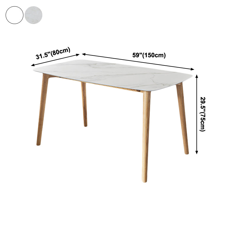 Contemporary Sintered Stone Top Table Standard Rectangle Dining Table for Kitchen Clearhalo ' dining_table' 'Dining Tables & Seating' 'Dining Tables' 'furn' 'furn_dining_table' 'Furniture' 'furniture_dining_table' 'Kitchen & Dining Furniture' 'kitchen&dining_furn' 'kitchen' 'kitchen_dining_table' 4196360