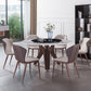 Minimalist Round Shape Standard Table Marble Kitchen Dining Table Clearhalo ' dining_table' 'Dining Tables & Seating' 'Dining Tables' 'furn' 'furn_dining_table' 'Furniture' 'furniture_dining_table' 'Kitchen & Dining Furniture' 'kitchen&dining_furn' 'kitchen' 'kitchen_dining_table' 4196364