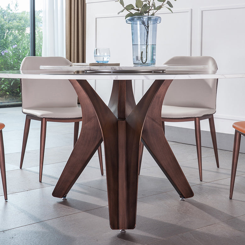 Minimalist Round Shape Standard Table Marble Kitchen Dining Table Clearhalo ' dining_table' 'Dining Tables & Seating' 'Dining Tables' 'furn' 'furn_dining_table' 'Furniture' 'furniture_dining_table' 'Kitchen & Dining Furniture' 'kitchen&dining_furn' 'kitchen' 'kitchen_dining_table' 4196366