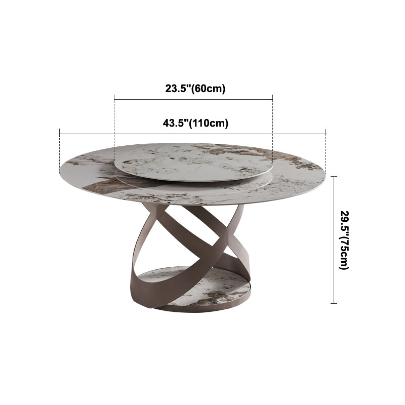 Sintered Stone Table for Restaurant Modern Round Table with Metal Pedestal Clearhalo ' dining_table' 'Dining Tables & Seating' 'Dining Tables' 'furn' 'furn_dining_table' 'Furniture' 'furniture_dining_table' 'Kitchen & Dining Furniture' 'kitchen&dining_furn' 'kitchen' 'kitchen_dining_table' 4196384