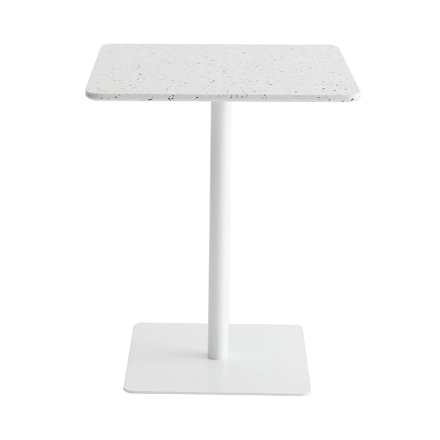Metal Industrial Square Dining Table Concrete Top Table with Pedestal Base White Without Chairs Clearhalo ' dining_table' 'Dining Tables & Seating' 'Dining Tables' 'furn' 'furn_dining_table' 'Furniture' 'furniture_dining_table' 'Kitchen & Dining Furniture' 'kitchen&dining_furn' 'kitchen' 'kitchen_dining_table' 4196391