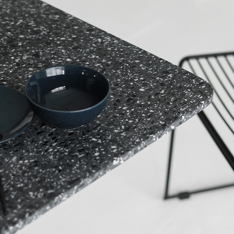 Metal Industrial Square Dining Table Concrete Top Table with Pedestal Base Clearhalo ' dining_table' 'Dining Tables & Seating' 'Dining Tables' 'furn' 'furn_dining_table' 'Furniture' 'furniture_dining_table' 'Kitchen & Dining Furniture' 'kitchen&dining_furn' 'kitchen' 'kitchen_dining_table' 4196394