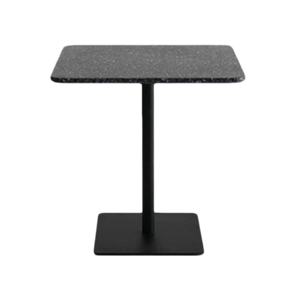 Metal Industrial Square Dining Table Concrete Top Table with Pedestal Base Black Without Chairs Clearhalo ' dining_table' 'Dining Tables & Seating' 'Dining Tables' 'furn' 'furn_dining_table' 'Furniture' 'furniture_dining_table' 'Kitchen & Dining Furniture' 'kitchen&dining_furn' 'kitchen' 'kitchen_dining_table' 4196396