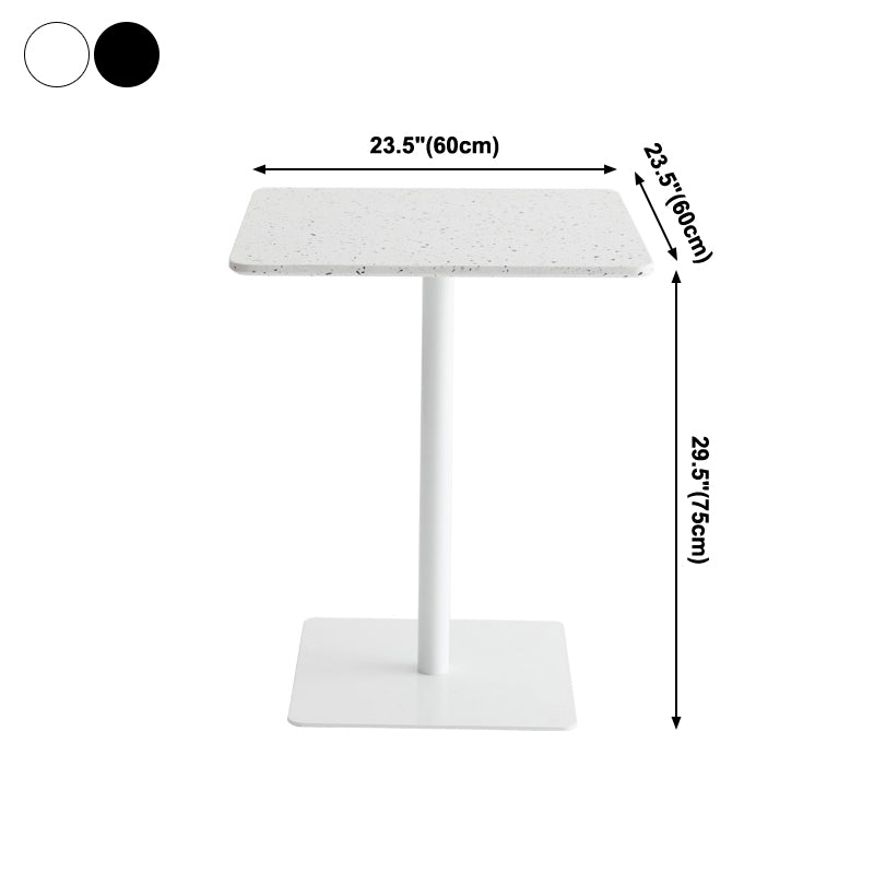Metal Industrial Square Dining Table Concrete Top Table with Pedestal Base Clearhalo ' dining_table' 'Dining Tables & Seating' 'Dining Tables' 'furn' 'furn_dining_table' 'Furniture' 'furniture_dining_table' 'Kitchen & Dining Furniture' 'kitchen&dining_furn' 'kitchen' 'kitchen_dining_table' 4196398