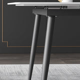 63''L Industrial Sintered Stone Table Extendable Rectangle Dining Table for Kitchen Clearhalo ' dining_table' 'Dining Tables & Seating' 'Dining Tables' 'furn' 'furn_dining_table' 'Furniture' 'furniture_dining_table' 'Kitchen & Dining Furniture' 'kitchen&dining_furn' 'kitchen' 'kitchen_dining_table' 4196407