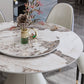 Glam Gray Sintered Stone Table Round Shape Standard Dining Table with Pedestal Base Clearhalo ' dining_table' 'Dining Tables & Seating' 'Dining Tables' 'furn' 'furn_dining_table' 'Furniture' 'furniture_dining_table' 'Kitchen & Dining Furniture' 'kitchen&dining_furn' 'kitchen' 'kitchen_dining_table' 4196459