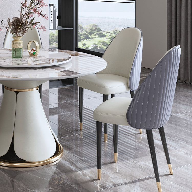 Glam Gray Sintered Stone Table Round Shape Standard Dining Table with Pedestal Base Clearhalo ' dining_table' 'Dining Tables & Seating' 'Dining Tables' 'furn' 'furn_dining_table' 'Furniture' 'furniture_dining_table' 'Kitchen & Dining Furniture' 'kitchen&dining_furn' 'kitchen' 'kitchen_dining_table' 4196460