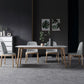 Sintered Stone White Tone Dining Table Luxury 4 Legs Table for Dining Room Clearhalo ' dining_table' 'Dining Tables & Seating' 'Dining Tables' 'furn' 'furn_dining_table' 'Furniture' 'furniture_dining_table' 'Kitchen & Dining Furniture' 'kitchen&dining_furn' 'kitchen' 'kitchen_dining_table' 4196466