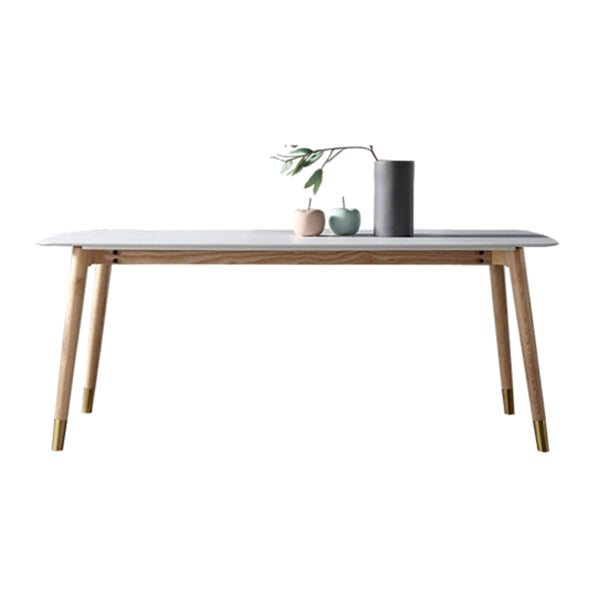 Sintered Stone White Tone Dining Table Luxury 4 Legs Table for Dining Room Without Chairs Clearhalo ' dining_table' 'Dining Tables & Seating' 'Dining Tables' 'furn' 'furn_dining_table' 'Furniture' 'furniture_dining_table' 'Kitchen & Dining Furniture' 'kitchen&dining_furn' 'kitchen' 'kitchen_dining_table' 4196469
