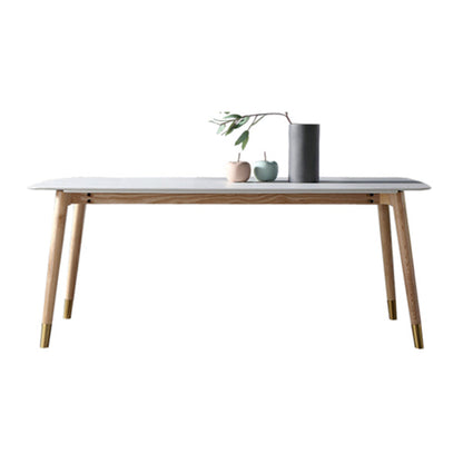 Sintered Stone White Tone Dining Table Luxury 4 Legs Table for Dining Room Without Chairs Clearhalo ' dining_table' 'Dining Tables & Seating' 'Dining Tables' 'furn' 'furn_dining_table' 'Furniture' 'furniture_dining_table' 'Kitchen & Dining Furniture' 'kitchen&dining_furn' 'kitchen' 'kitchen_dining_table' 4196469