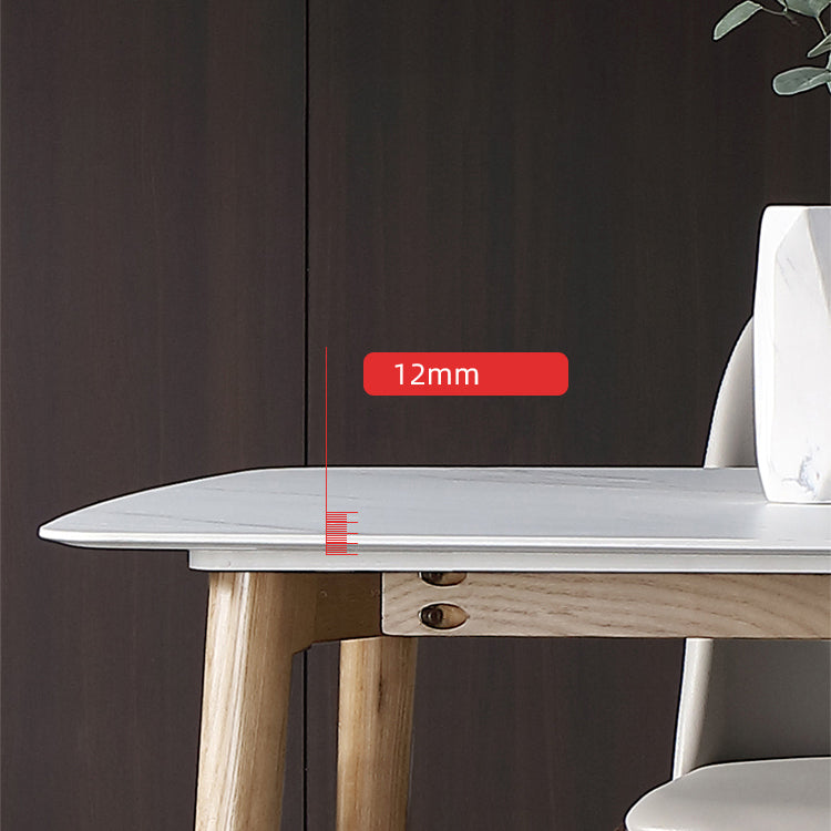 Sintered Stone White Tone Dining Table Luxury 4 Legs Table for Dining Room Clearhalo ' dining_table' 'Dining Tables & Seating' 'Dining Tables' 'furn' 'furn_dining_table' 'Furniture' 'furniture_dining_table' 'Kitchen & Dining Furniture' 'kitchen&dining_furn' 'kitchen' 'kitchen_dining_table' 4196470
