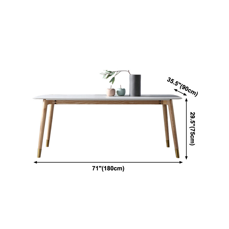 Sintered Stone White Tone Dining Table Luxury 4 Legs Table for Dining Room Clearhalo ' dining_table' 'Dining Tables & Seating' 'Dining Tables' 'furn' 'furn_dining_table' 'Furniture' 'furniture_dining_table' 'Kitchen & Dining Furniture' 'kitchen&dining_furn' 'kitchen' 'kitchen_dining_table' 4196478