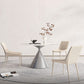 Sintered Stone Top Dining Table in White for Restaurant Modern Round Table with Metal Pedestal Clearhalo ' dining_table' 'Dining Tables & Seating' 'Dining Tables' 'furn' 'furn_dining_table' 'Furniture' 'furniture_dining_table' 'Kitchen & Dining Furniture' 'kitchen&dining_furn' 'kitchen' 'kitchen_dining_table' 4196482