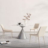 Sintered Stone Top Dining Table in White for Restaurant Modern Round Table with Metal Pedestal Clearhalo ' dining_table' 'Dining Tables & Seating' 'Dining Tables' 'furn' 'furn_dining_table' 'Furniture' 'furniture_dining_table' 'Kitchen & Dining Furniture' 'kitchen&dining_furn' 'kitchen' 'kitchen_dining_table' 4196482