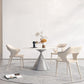 Sintered Stone Top Dining Table in White for Restaurant Modern Round Table with Metal Pedestal Clearhalo ' dining_table' 'Dining Tables & Seating' 'Dining Tables' 'furn' 'furn_dining_table' 'Furniture' 'furniture_dining_table' 'Kitchen & Dining Furniture' 'kitchen&dining_furn' 'kitchen' 'kitchen_dining_table' 4196486