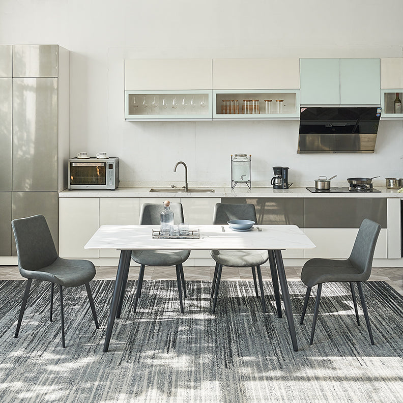 Metal Industrial Rectangle Dining Table Sintered Stone Top Table for Dining Room Clearhalo ' dining_table' 'Dining Tables & Seating' 'Dining Tables' 'furn' 'furn_dining_table' 'Furniture' 'furniture_dining_table' 'Kitchen & Dining Furniture' 'kitchen&dining_furn' 'kitchen' 'kitchen_dining_table' 4196490