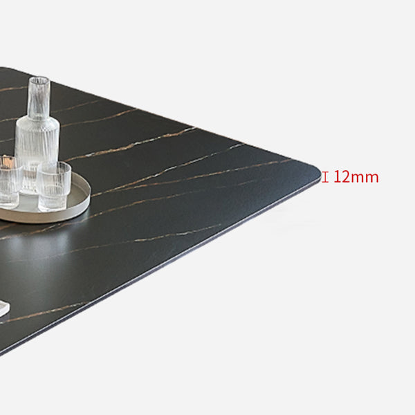 Metal Industrial Rectangle Dining Table Sintered Stone Top Table for Dining Room Clearhalo ' dining_table' 'Dining Tables & Seating' 'Dining Tables' 'furn' 'furn_dining_table' 'Furniture' 'furniture_dining_table' 'Kitchen & Dining Furniture' 'kitchen&dining_furn' 'kitchen' 'kitchen_dining_table' 4196495