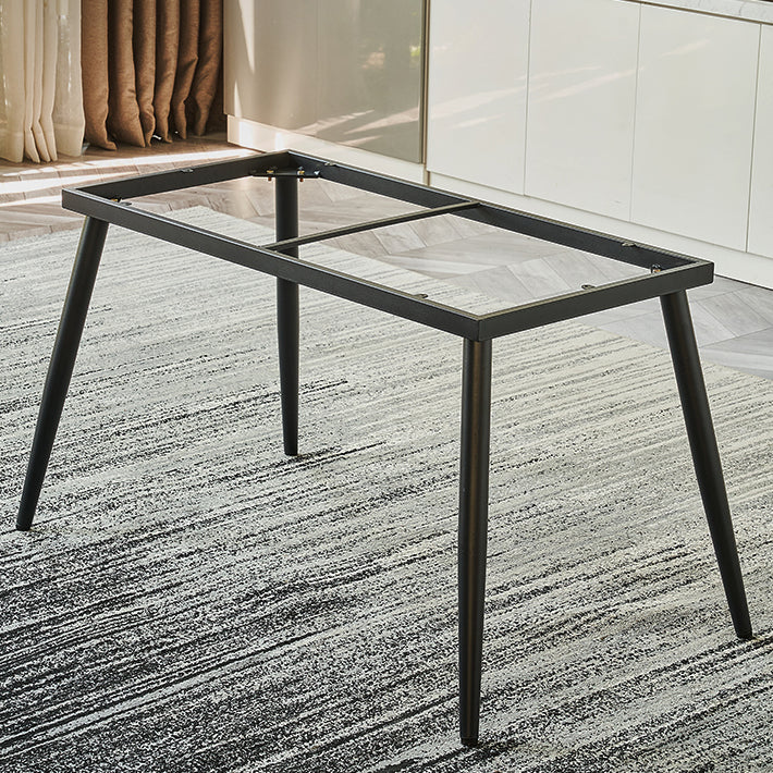 Metal Industrial Rectangle Dining Table Sintered Stone Top Table for Dining Room Clearhalo ' dining_table' 'Dining Tables & Seating' 'Dining Tables' 'furn' 'furn_dining_table' 'Furniture' 'furniture_dining_table' 'Kitchen & Dining Furniture' 'kitchen&dining_furn' 'kitchen' 'kitchen_dining_table' 4196497