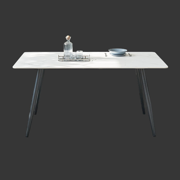 Metal Industrial Rectangle Dining Table Sintered Stone Top Table for Dining Room Clearhalo ' dining_table' 'Dining Tables & Seating' 'Dining Tables' 'furn' 'furn_dining_table' 'Furniture' 'furniture_dining_table' 'Kitchen & Dining Furniture' 'kitchen&dining_furn' 'kitchen' 'kitchen_dining_table' 4196499
