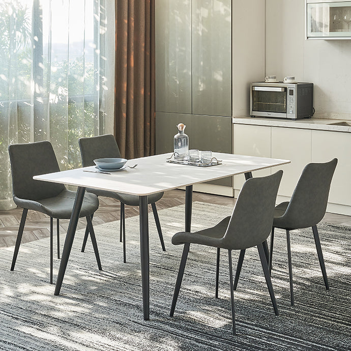 Metal Industrial Rectangle Dining Table Sintered Stone Top Table for Dining Room Clearhalo ' dining_table' 'Dining Tables & Seating' 'Dining Tables' 'furn' 'furn_dining_table' 'Furniture' 'furniture_dining_table' 'Kitchen & Dining Furniture' 'kitchen&dining_furn' 'kitchen' 'kitchen_dining_table' 4196502