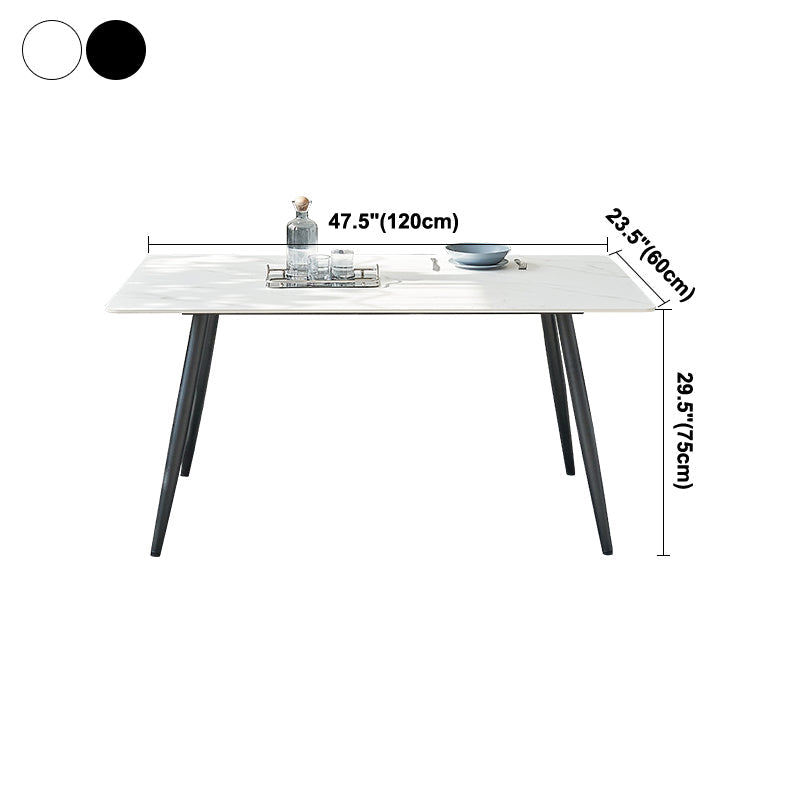 Metal Industrial Rectangle Dining Table Sintered Stone Top Table for Dining Room Clearhalo ' dining_table' 'Dining Tables & Seating' 'Dining Tables' 'furn' 'furn_dining_table' 'Furniture' 'furniture_dining_table' 'Kitchen & Dining Furniture' 'kitchen&dining_furn' 'kitchen' 'kitchen_dining_table' 4196504