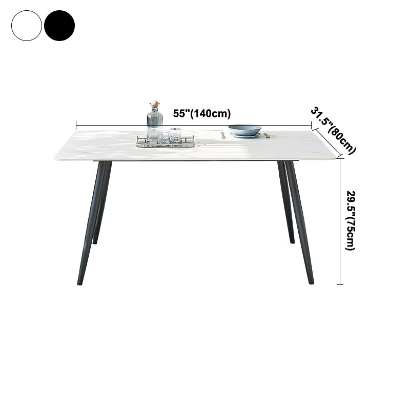 Metal Industrial Rectangle Dining Table Sintered Stone Top Table for Dining Room Clearhalo ' dining_table' 'Dining Tables & Seating' 'Dining Tables' 'furn' 'furn_dining_table' 'Furniture' 'furniture_dining_table' 'Kitchen & Dining Furniture' 'kitchen&dining_furn' 'kitchen' 'kitchen_dining_table' 4196506