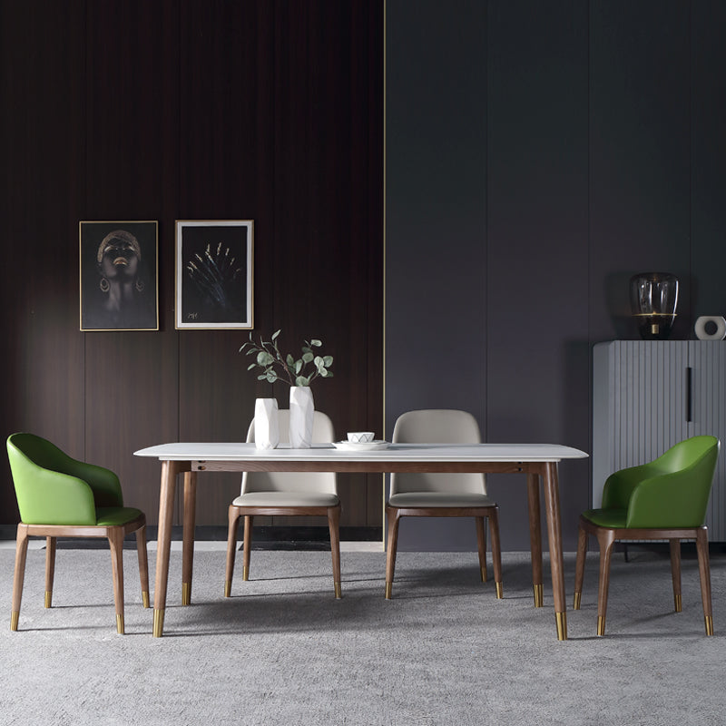 Rectangle Luxury Dining Table Two-Color Fixed Table with Sintered Stone Clearhalo ' dining_table' 'Dining Tables & Seating' 'Dining Tables' 'furn' 'furn_dining_table' 'Furniture' 'furniture_dining_table' 'Kitchen & Dining Furniture' 'kitchen&dining_furn' 'kitchen' 'kitchen_dining_table' 4196510