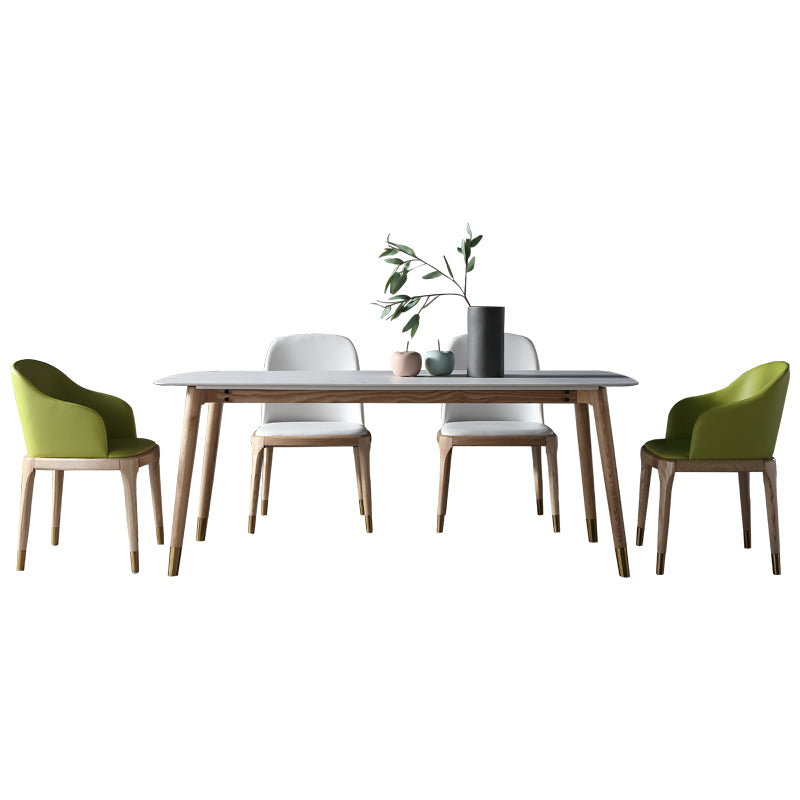 Rectangle Luxury Dining Table Two-Color Fixed Table with Sintered Stone Clearhalo ' dining_table' 'Dining Tables & Seating' 'Dining Tables' 'furn' 'furn_dining_table' 'Furniture' 'furniture_dining_table' 'Kitchen & Dining Furniture' 'kitchen&dining_furn' 'kitchen' 'kitchen_dining_table' 4196518