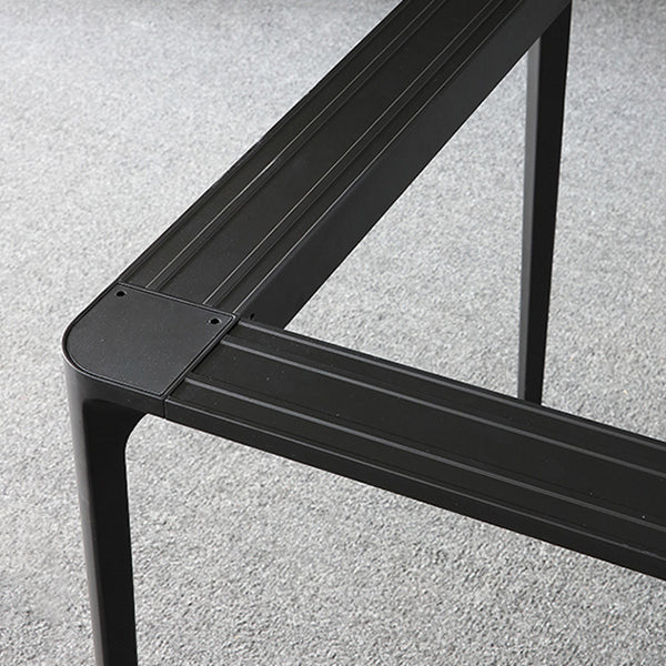 Sintered Stone Dining Table Industrial 4 Legs Base Rectangle Table for Home Clearhalo ' dining_table' 'Dining Tables & Seating' 'Dining Tables' 'furn' 'furn_dining_table' 'Furniture' 'furniture_dining_table' 'Kitchen & Dining Furniture' 'kitchen&dining_furn' 'kitchen' 'kitchen_dining_table' 4196530