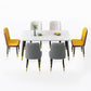 Glam Standard Rectangle Shape Table Sintered Stone Kitchen Dining Table with 4 Legs Base Clearhalo ' dining_table' 'Dining Tables & Seating' 'Dining Tables' 'furn' 'furn_dining_table' 'Furniture' 'furniture_dining_table' 'Kitchen & Dining Furniture' 'kitchen&dining_furn' 'kitchen' 'kitchen_dining_table' 4196547