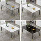 Glam Standard Rectangle Shape Table Sintered Stone Kitchen Dining Table with 4 Legs Base Clearhalo ' dining_table' 'Dining Tables & Seating' 'Dining Tables' 'furn' 'furn_dining_table' 'Furniture' 'furniture_dining_table' 'Kitchen & Dining Furniture' 'kitchen&dining_furn' 'kitchen' 'kitchen_dining_table' 4196549