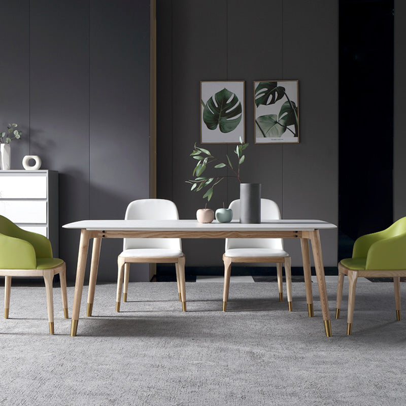 Rectangle Two-Color Dining Table Sintered Stone Table Luxury with 4 Legs Clearhalo ' dining_table' 'Dining Tables & Seating' 'Dining Tables' 'furn' 'furn_dining_table' 'Furniture' 'furniture_dining_table' 'Kitchen & Dining Furniture' 'kitchen&dining_furn' 'kitchen' 'kitchen_dining_table' 4196559