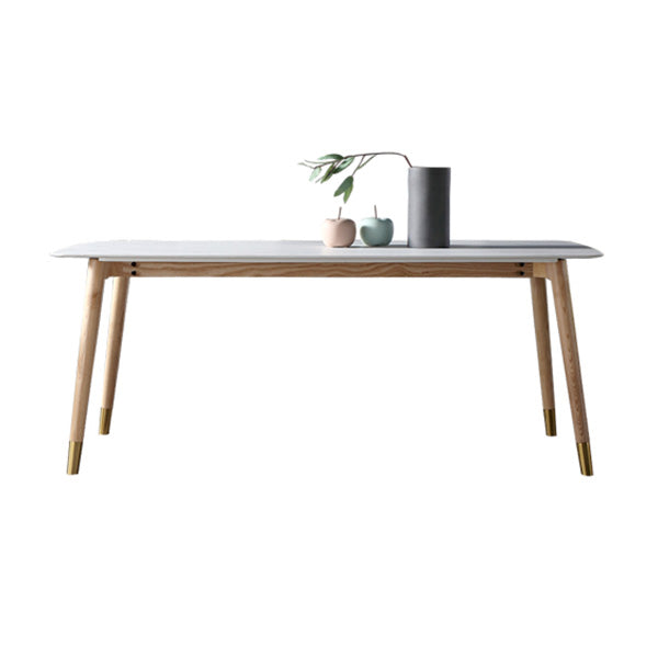 Rectangle Two-Color Dining Table Sintered Stone Table Luxury with 4 Legs White Without Chairs Clearhalo ' dining_table' 'Dining Tables & Seating' 'Dining Tables' 'furn' 'furn_dining_table' 'Furniture' 'furniture_dining_table' 'Kitchen & Dining Furniture' 'kitchen&dining_furn' 'kitchen' 'kitchen_dining_table' 4196562