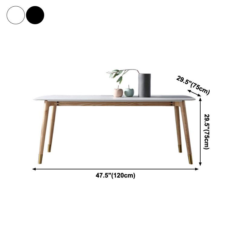 Rectangle Two-Color Dining Table Sintered Stone Table Luxury with 4 Legs Clearhalo ' dining_table' 'Dining Tables & Seating' 'Dining Tables' 'furn' 'furn_dining_table' 'Furniture' 'furniture_dining_table' 'Kitchen & Dining Furniture' 'kitchen&dining_furn' 'kitchen' 'kitchen_dining_table' 4196567