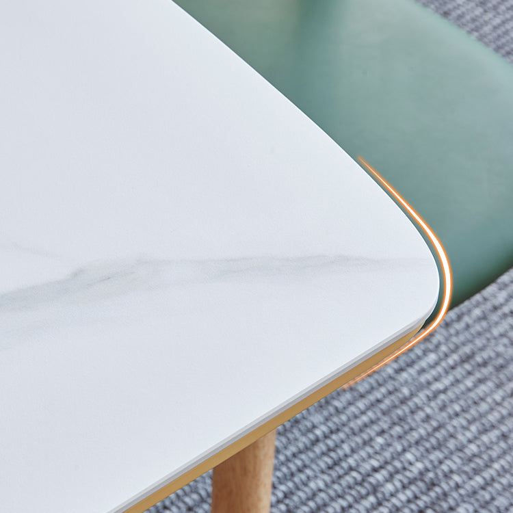 Rectangle 4 Legs Luxury Table White Extendable Table with Sintered Stone Clearhalo ' dining_table' 'Dining Tables & Seating' 'Dining Tables' 'furn' 'furn_dining_table' 'Furniture' 'furniture_dining_table' 'Kitchen & Dining Furniture' 'kitchen&dining_furn' 'kitchen' 'kitchen_dining_table' 4196578