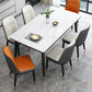 Industrial Kitchen Rectangle Shape Table Sintered Stone Top Dining Table with 4 Legs Base Clearhalo ' dining_table' 'Dining Tables & Seating' 'Dining Tables' 'furn' 'furn_dining_table' 'Furniture' 'furniture_dining_table' 'Kitchen & Dining Furniture' 'kitchen&dining_furn' 'kitchen' 'kitchen_dining_table' 4196605