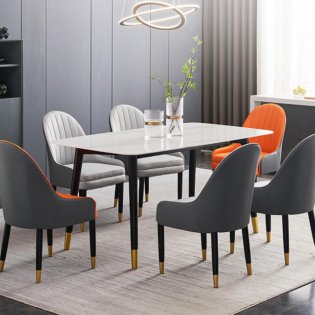 Rectangle Shape Luxury Dining Table Two-Color Fixed Table with Sintered Stone Clearhalo ' dining_table' 'Dining Tables & Seating' 'Dining Tables' 'furn' 'furn_dining_table' 'Furniture' 'furniture_dining_table' 'Kitchen & Dining Furniture' 'kitchen&dining_furn' 'kitchen' 'kitchen_dining_table' 4196618