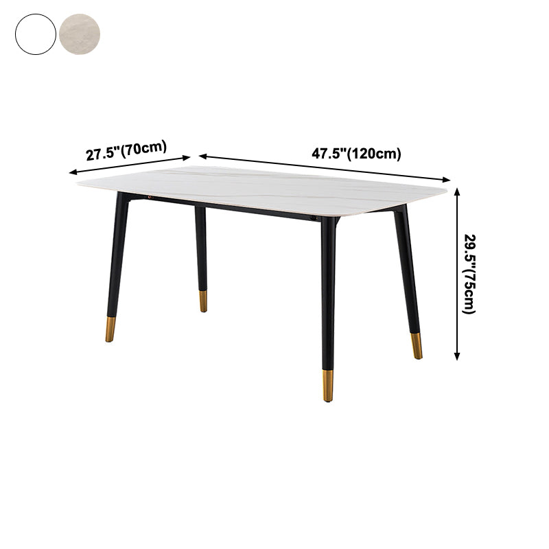 Rectangle Shape Luxury Dining Table Two-Color Fixed Table with Sintered Stone Clearhalo ' dining_table' 'Dining Tables & Seating' 'Dining Tables' 'furn' 'furn_dining_table' 'Furniture' 'furniture_dining_table' 'Kitchen & Dining Furniture' 'kitchen&dining_furn' 'kitchen' 'kitchen_dining_table' 4196624